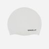 Speedo - Nón bơi nam nữ Speedo Plain Flat Silicone Cap White Swimming