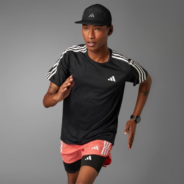 adidas - Áo thun chạy bộ Nam Own The Run 3-Stripes Tee Running
