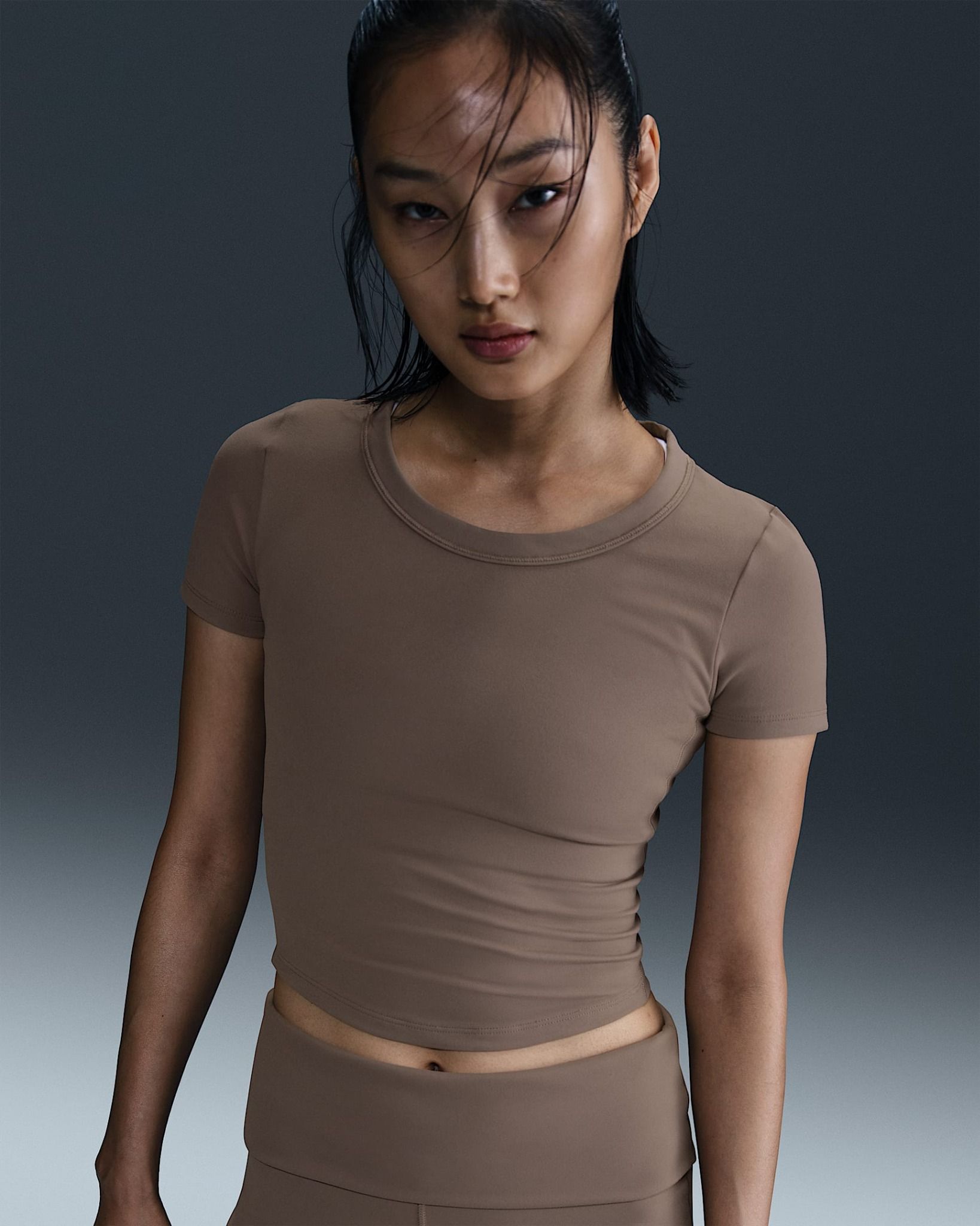 Nike - Áo tay ngắn thể thao Nữ One Fitted Women's Dri-FIT Short-Sleeve Cropped Top