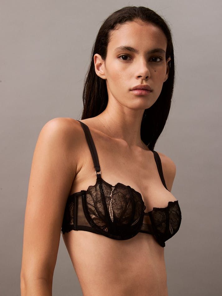 Calvin Klein - Áo lót CK nữ CK Black Floral Lace Unlined Balconette Bra