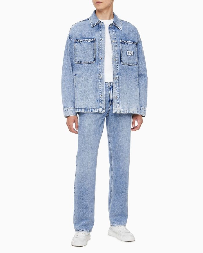Calvin Klein - Áo khoác jeans CK nam Cooling Denim Shacket