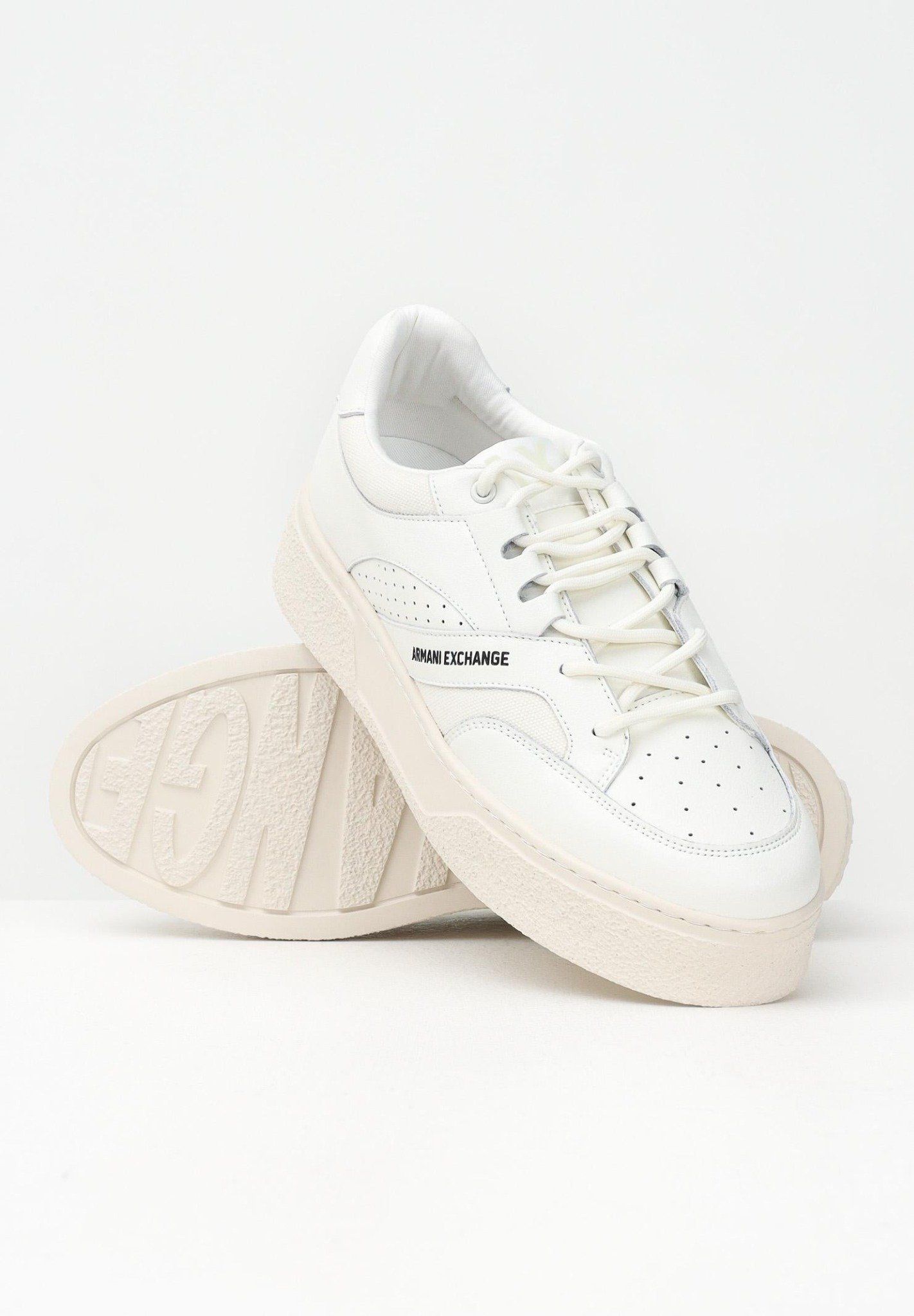 Armani Exchange - Giày nam Ax Men's Ivory Sneakers with Logo