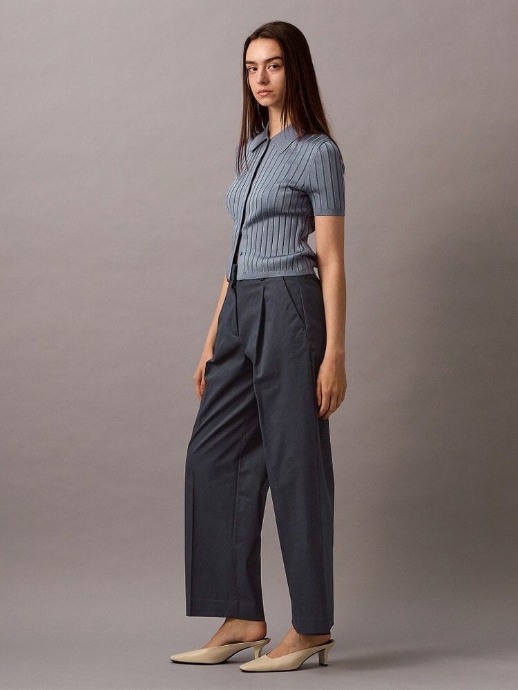 Calvin Klein - Quần tây dài CK nữ Cotton Chino Pleated Trouser