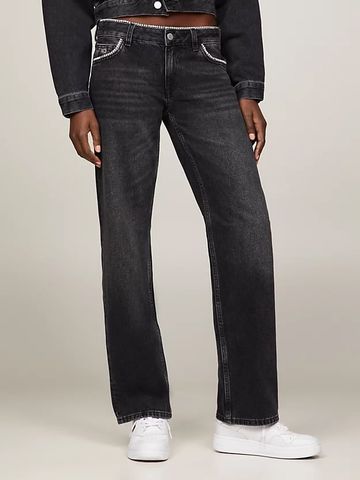 Tommy Hilfiger - Quần jeans nữ Bling Sophie Low Rise Straight Black Jeans