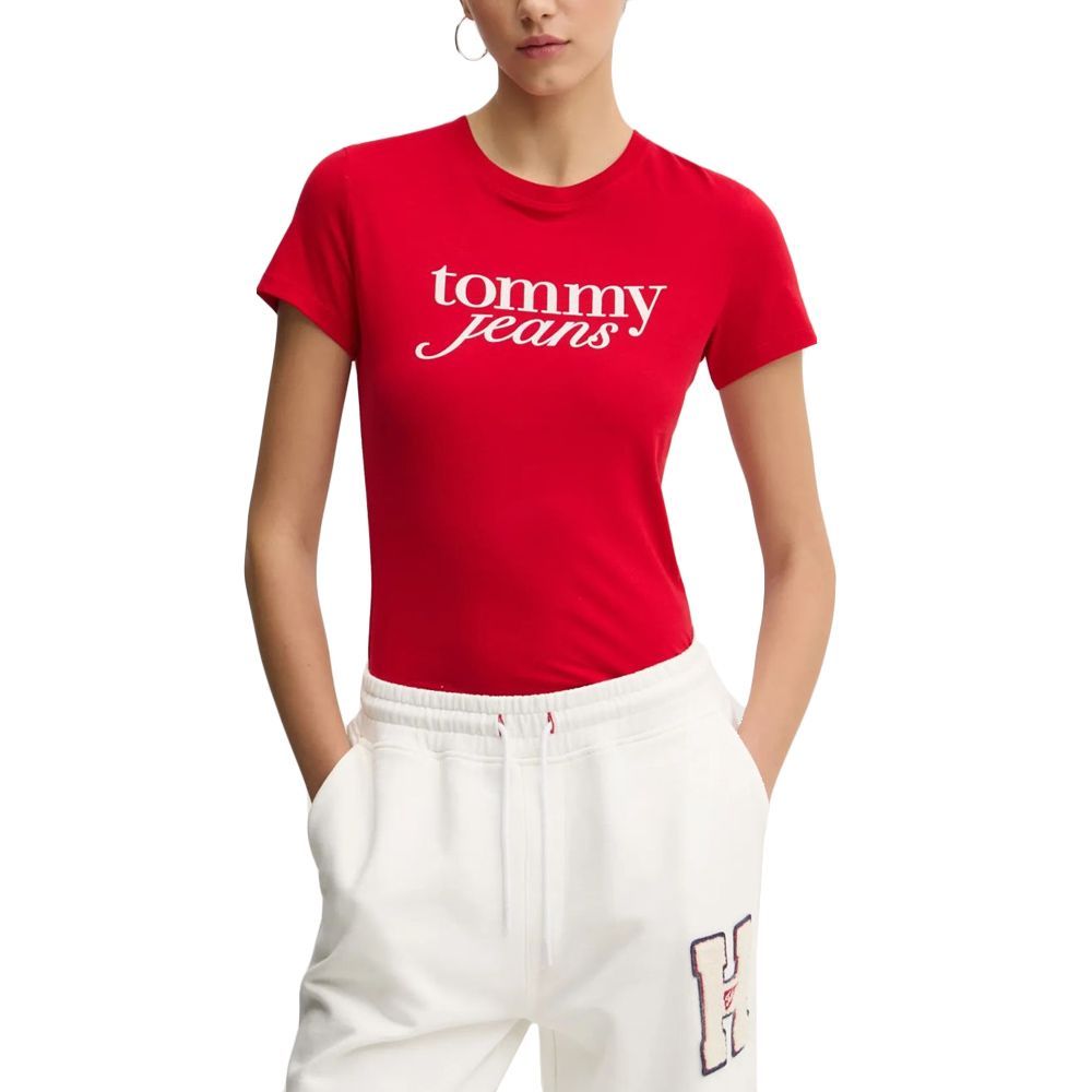 Tommy Hilfiger - Áo phông tay ngắn nữ TH Slim Essential Logo Tee