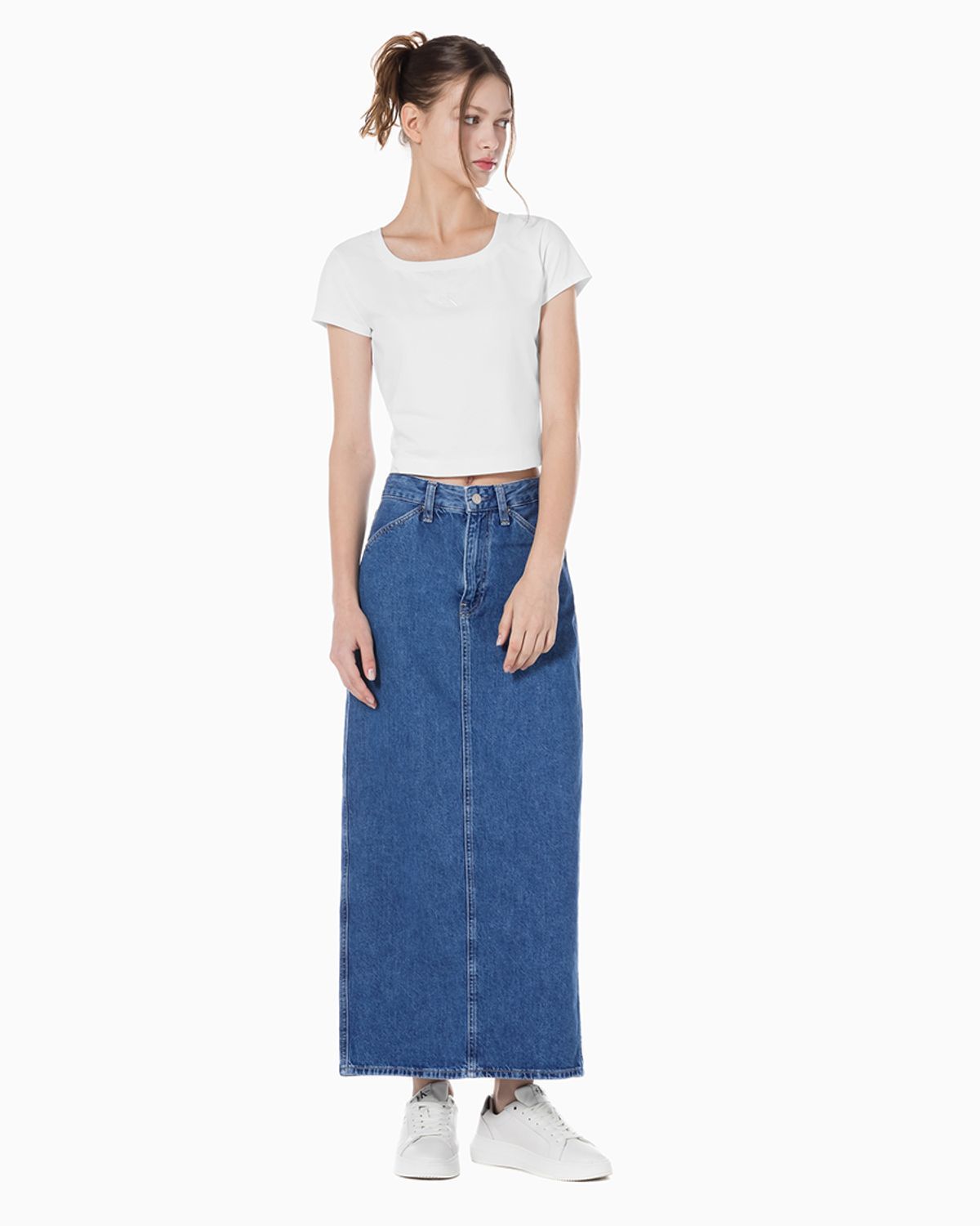 Calvin Klein - Váy jeans CK nữ Trouser Pocket Maxi Skirt