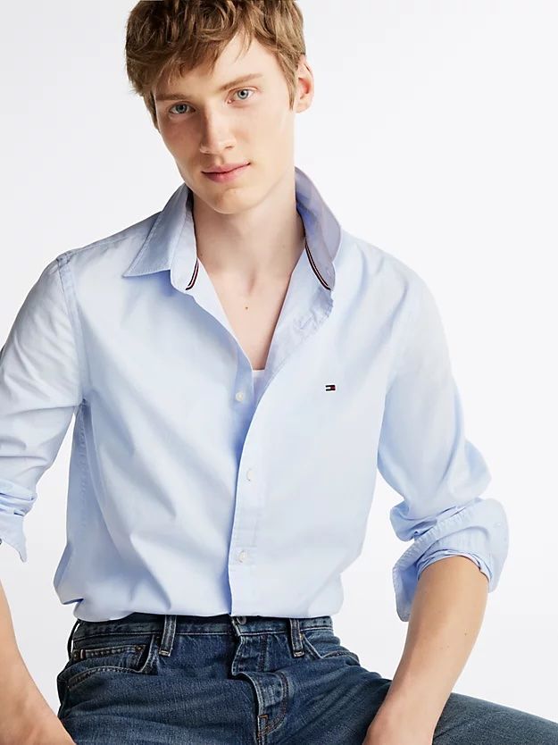 Tommy Hilfiger - Áo sơ mi tay dài nam TH Flex Slim Fit Poplin Shirt
