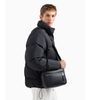 Armani Exchange - Túi đeo chéo nam Shoulder bag with all-over monogrammed logo Black