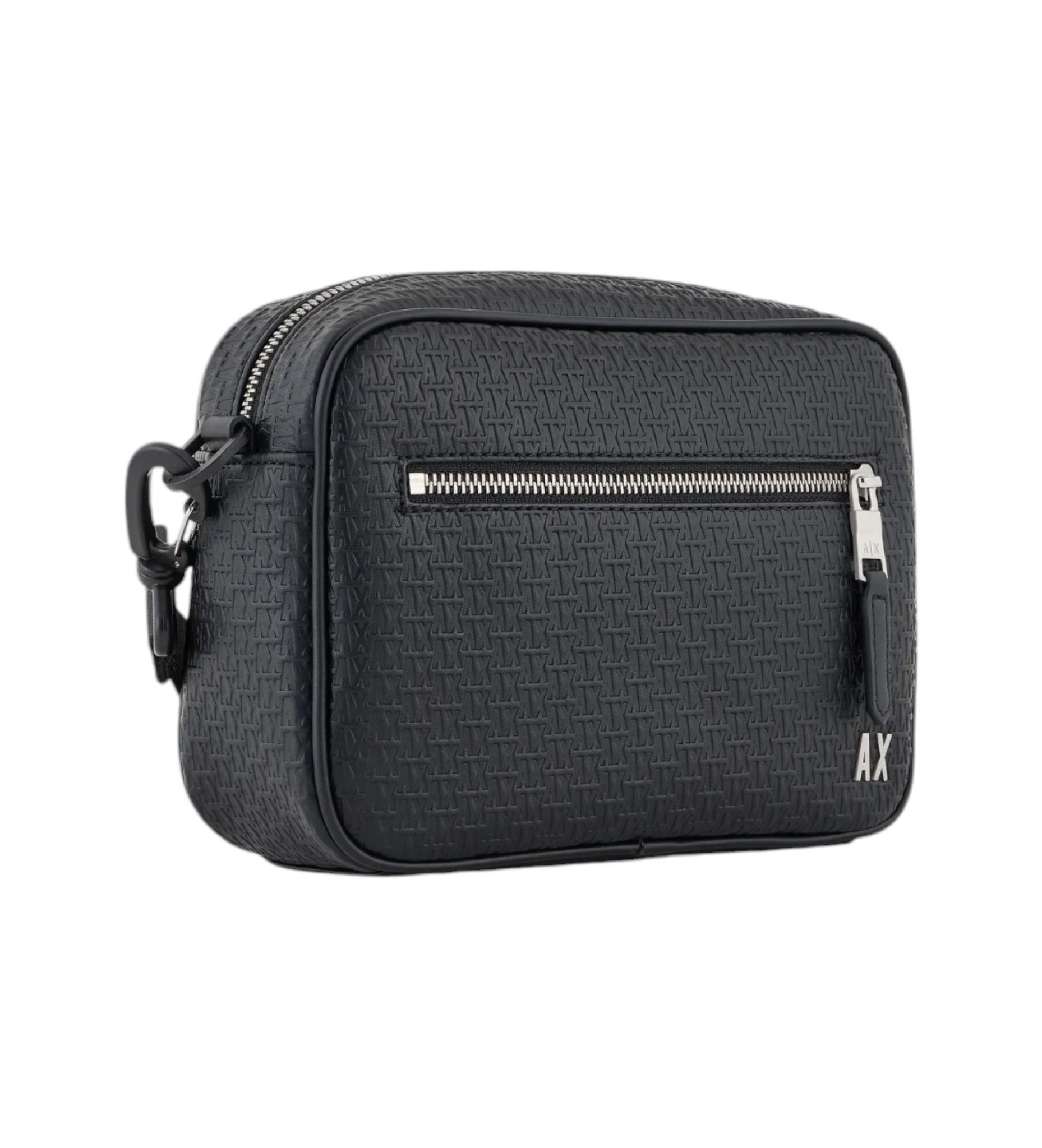 Armani Exchange - Túi đeo chéo nam Shoulder bag with all-over monogrammed logo Black
