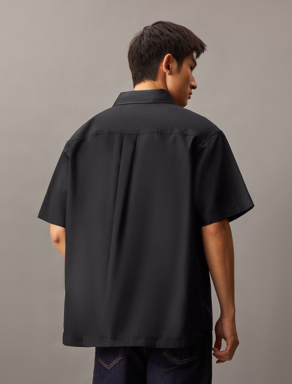 Calvin Klein - Áo sơ mi tay ngắn CK nam Zip Up Poplin Shirt