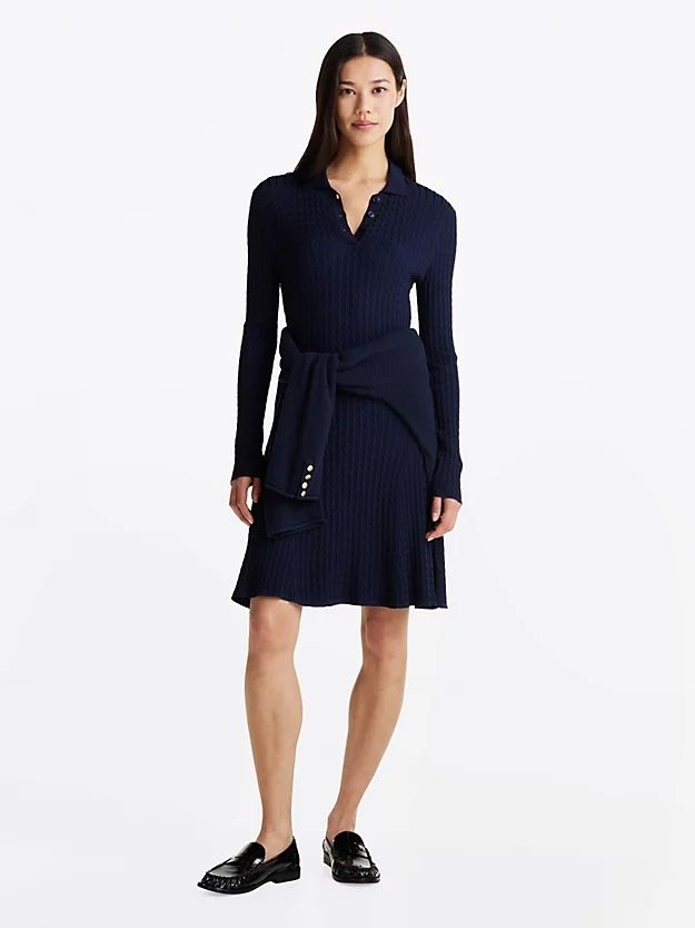 Tommy Hilfiger - Đầm len nữ Cable Knit Mini Jumper Dress