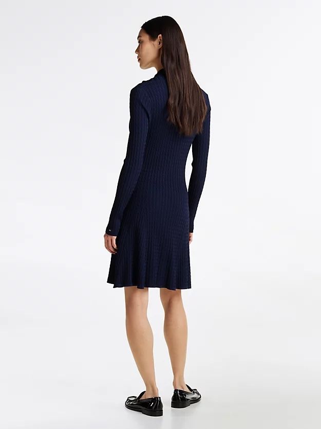 Tommy Hilfiger - Đầm len nữ Cable Knit Mini Jumper Dress
