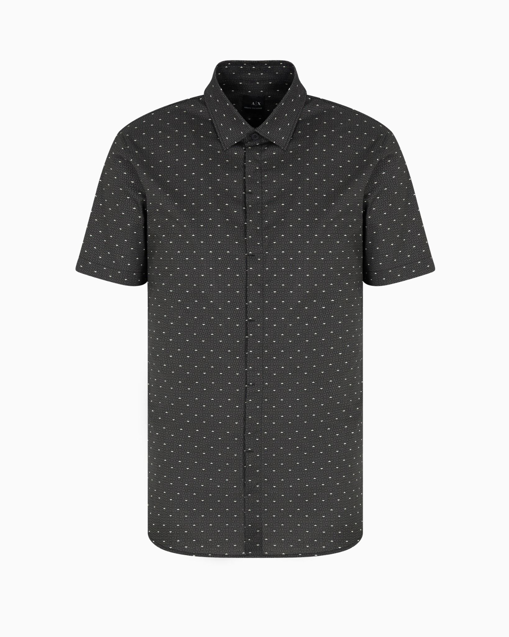 Armani Exchange - Áo sơ mi tay ngắn nam Aix Men's Grey Shirt