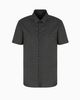 Armani Exchange - Áo sơ mi tay ngắn nam Aix Men's Grey Shirt