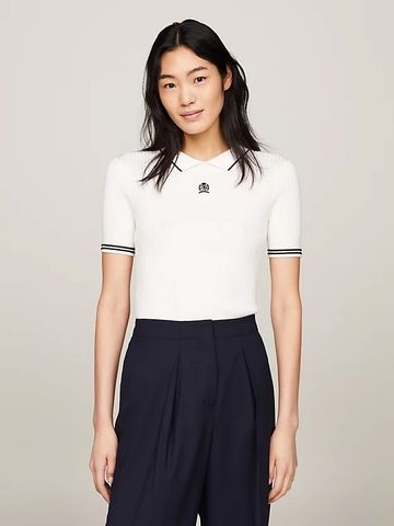 Tommy Hilfiger - Áo polo tay ngắn nữ Crest Embroidery Short-Sleeved Polo Jumper