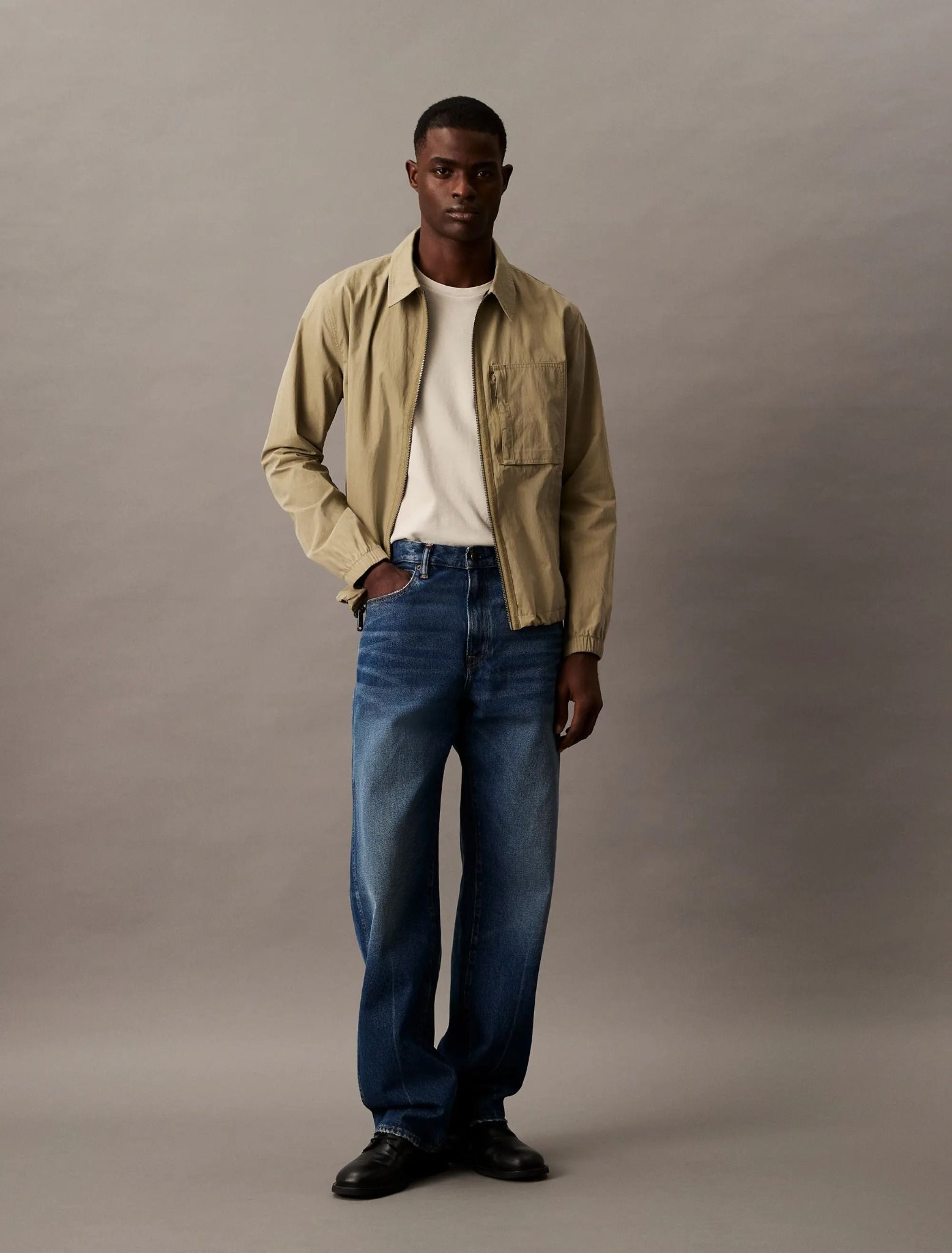 Calvin Klein - Áo khoác CK nam Cotton Blend Zip Classic Shirt Jacket