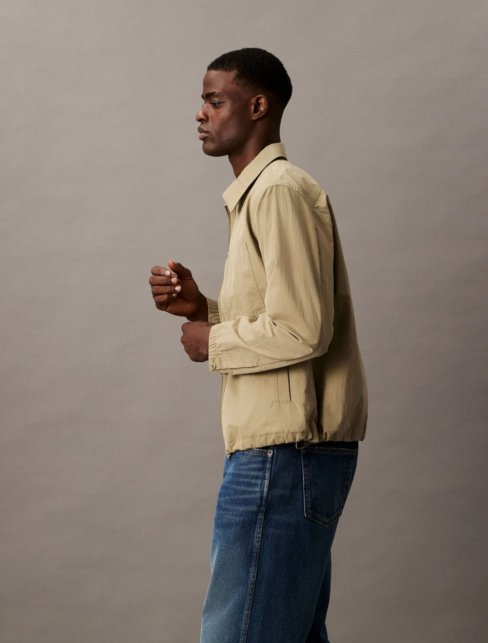 Calvin Klein - Áo khoác CK nam Cotton Blend Zip Classic Shirt Jacket