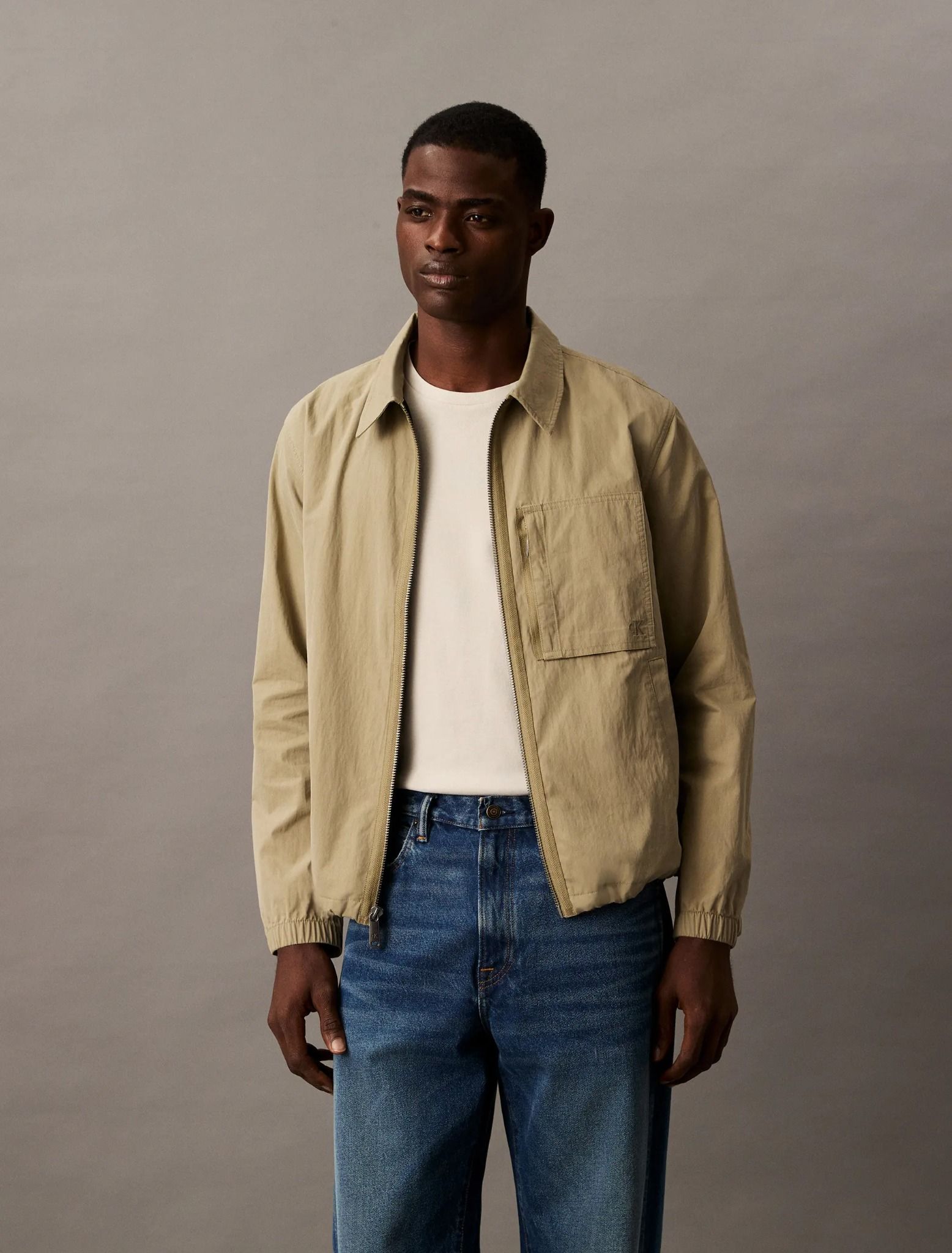 Calvin Klein - Áo khoác CK nam Cotton Blend Zip Classic Shirt Jacket