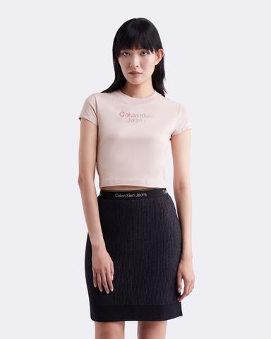 Calvin Klein - Áo tay ngắn nữ Diffused Logo Baby Tee