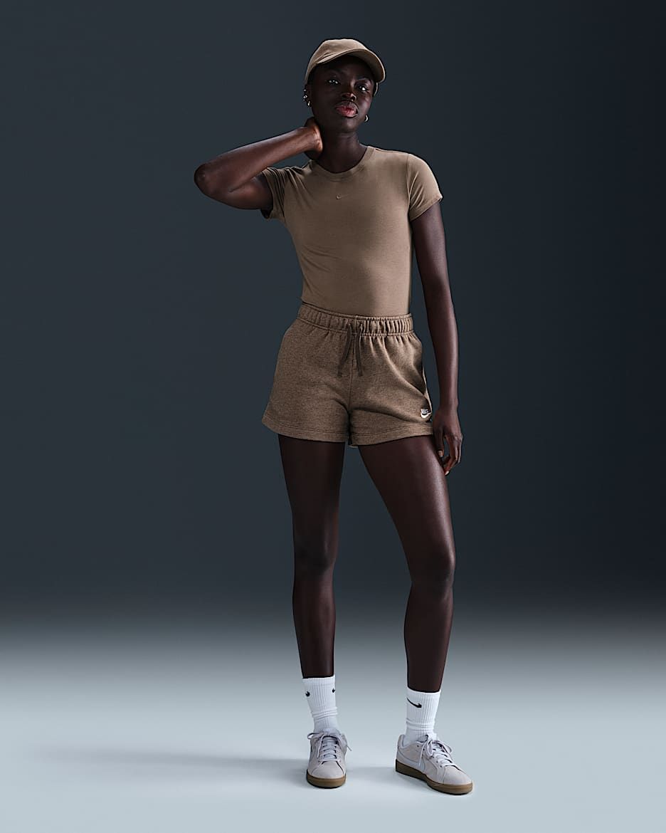 Nike - Quần ngắn thể thao Nữ Sportswear Club Fleece Women's Mid-Rise Shorts