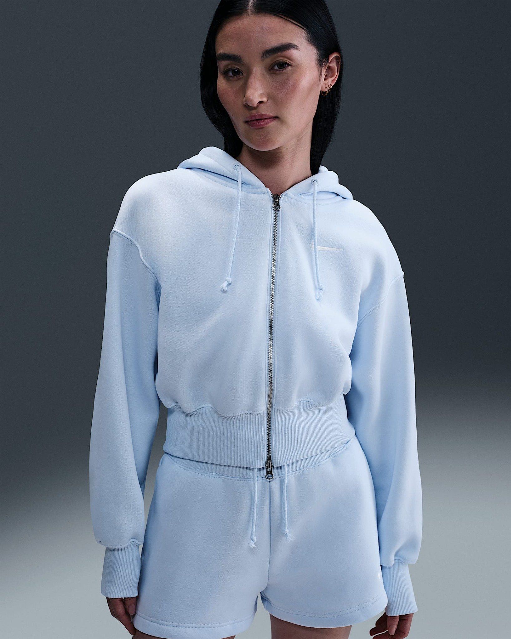 Nike - Áo khoác có mũ trùm đầu Nữ Nike Sportswear Phoenix Fleece Women's Loose Cropped Full-Zip Hoodie