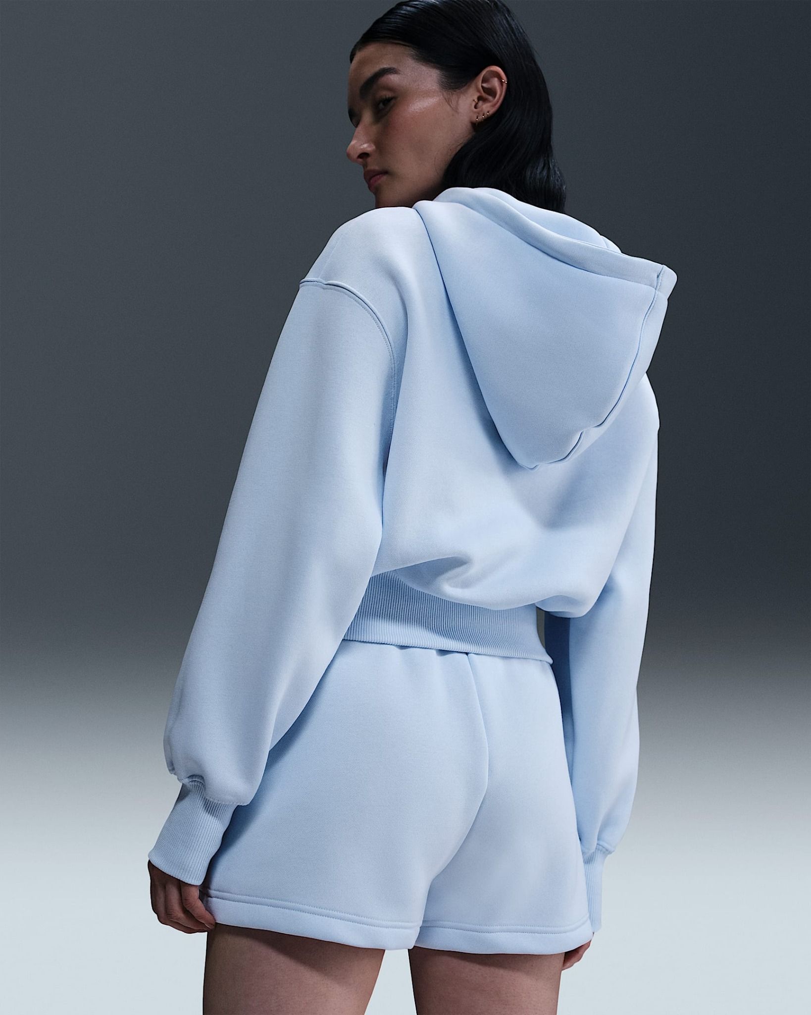 Nike - Áo khoác có mũ trùm đầu Nữ Nike Sportswear Phoenix Fleece Women's Loose Cropped Full-Zip Hoodie
