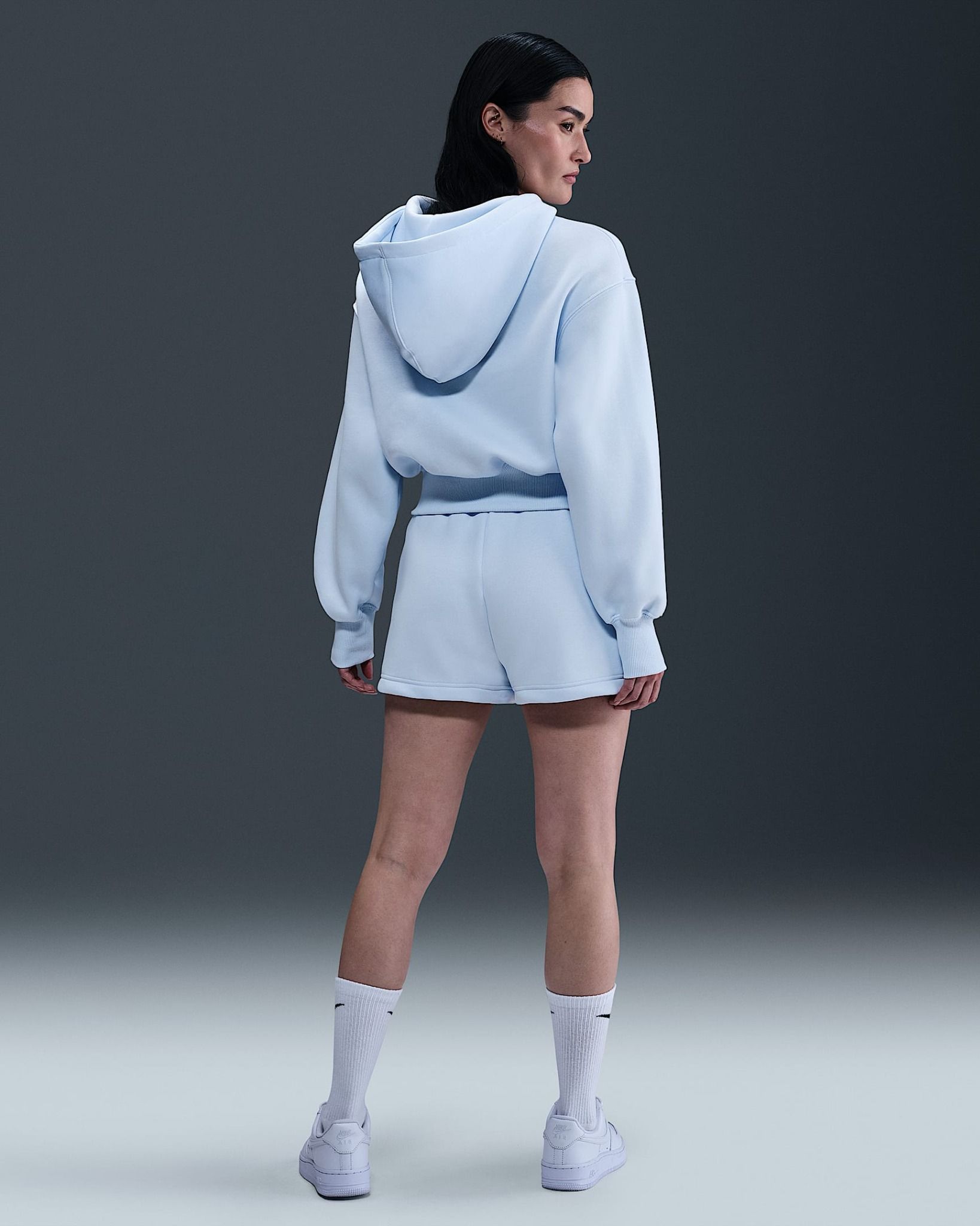 Nike - Áo khoác có mũ trùm đầu Nữ Nike Sportswear Phoenix Fleece Women's Loose Cropped Full-Zip Hoodie