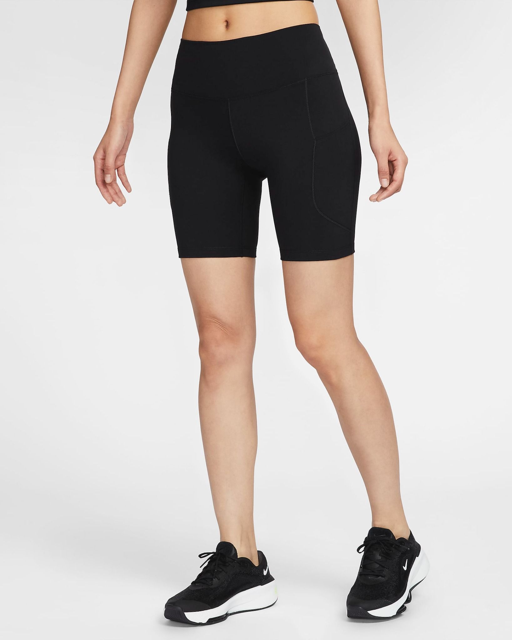 Nike - Quần lửng ống ôm thể thao Nữ One Women's High-Waisted Biker Shorts with Pockets
