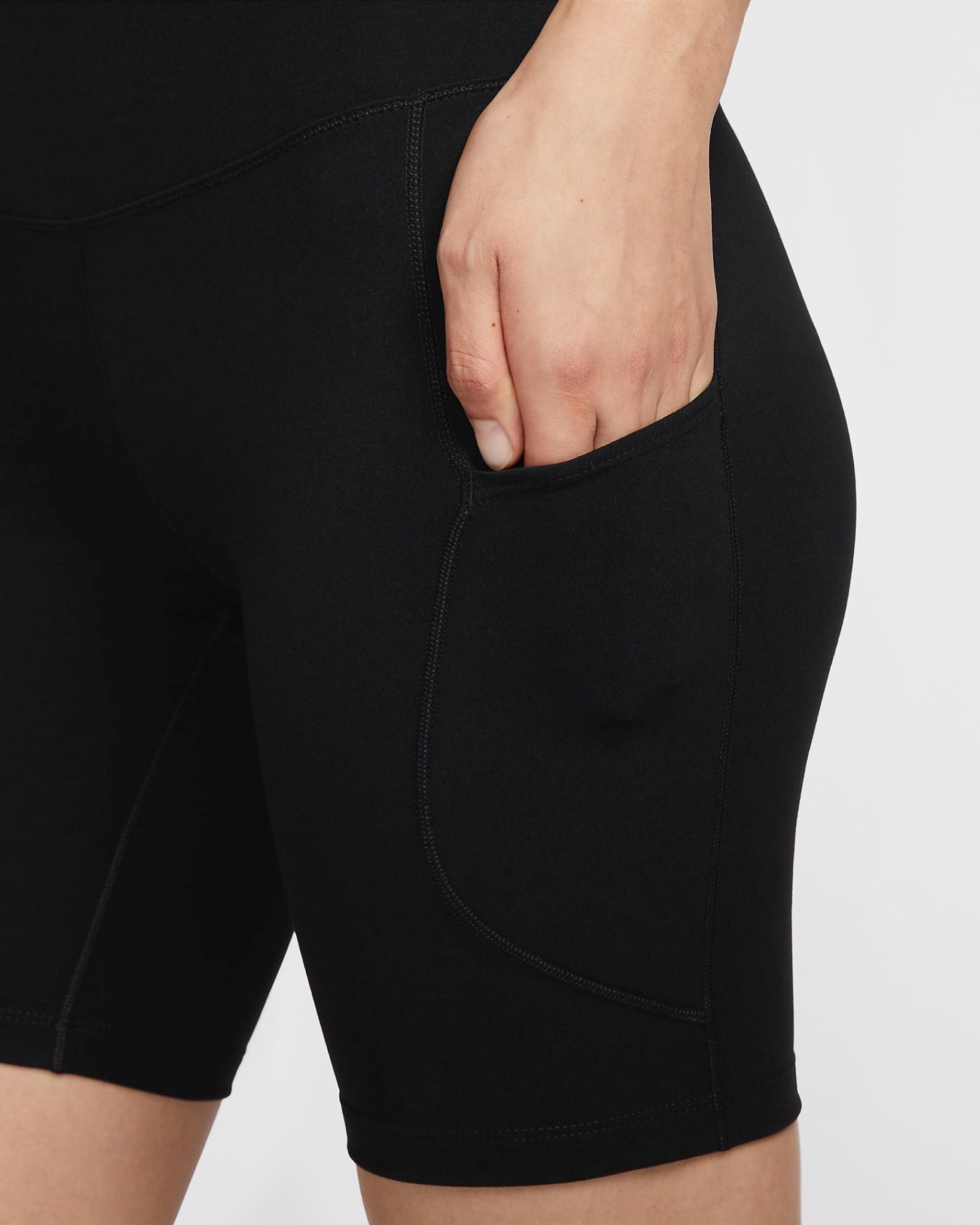 Nike - Quần lửng ống ôm thể thao Nữ One Women's High-Waisted Biker Shorts with Pockets