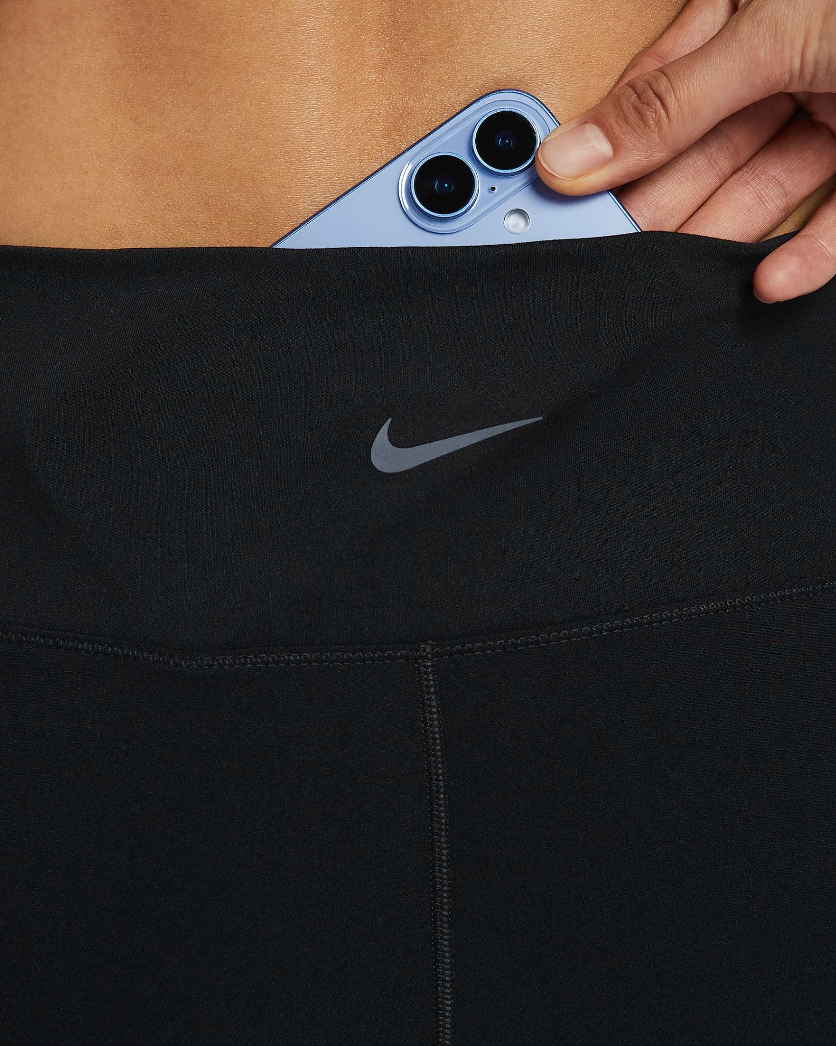 Nike - Quần lửng ống ôm thể thao Nữ One Women's High-Waisted Biker Shorts with Pockets