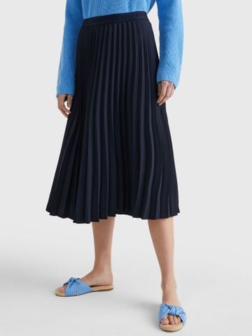 Tommy Hilfiger - Váy nữ Fluid Twill Pleated Midi Skirt