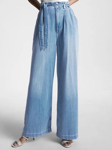 Tommy Hilfiger - Quần jeans nữ High Rise Wide Leg Paperbag Jeans