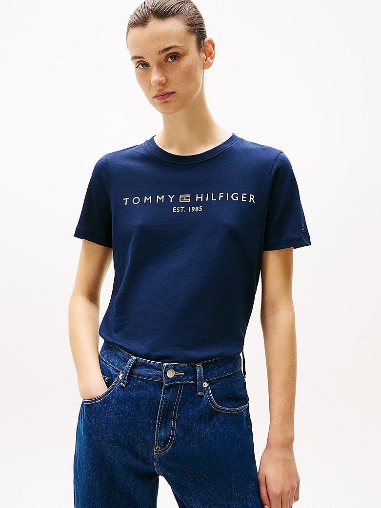 Tommy Hilfiger - Áo thun tay ngắn nữ Logo Crew Neck T-Shirt