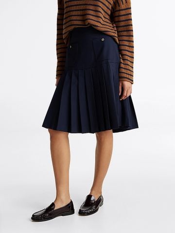 Tommy Hilfiger - Váy nữ Wool Blend Pleated Midi Skirt