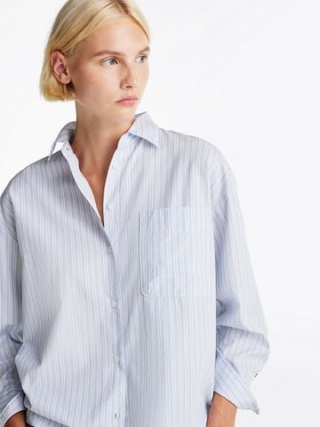 Tommy Hilfiger - Áo sơ mi tay dài nữ Essential Poplin Monotype Loose Shirt