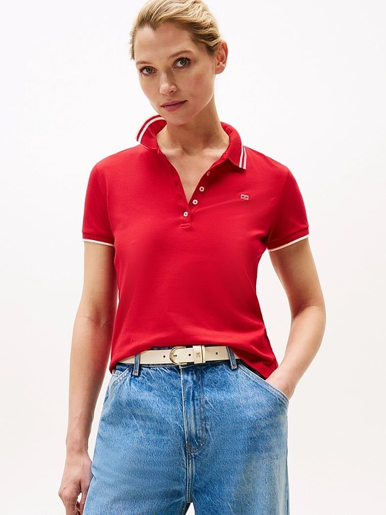 Tommy Hilfiger - Áo polo tay ngắn nữ Feminine Sporty Slim Polo