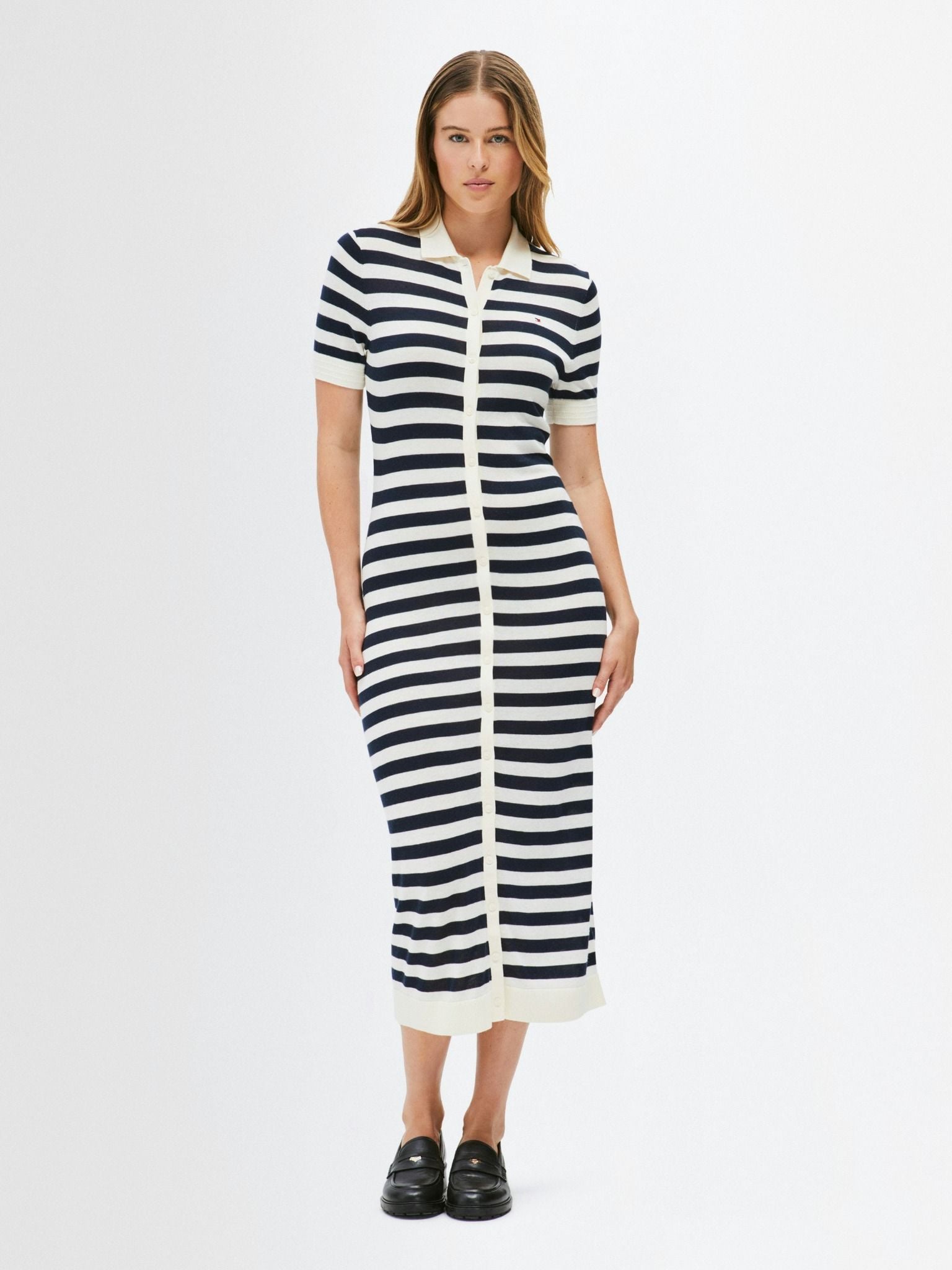 Tommy Hilfiger - Đầm nữ Slim Short Sleeve Midi Polo Dress