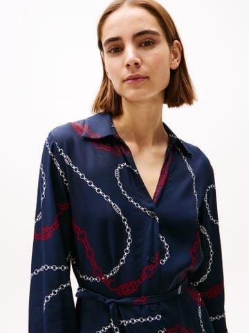 Tommy Hilfiger - Đầm nữ Belted Midi Shirt Dress