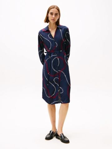 Tommy Hilfiger - Đầm nữ Belted Midi Shirt Dress