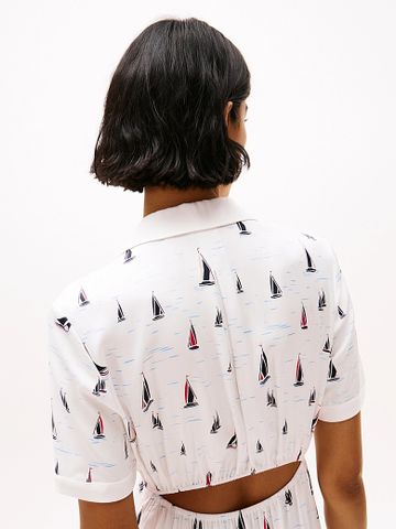 Tommy Hilfiger - Đầm nữ Print Cut Out Maxi Shirt Dress - 2