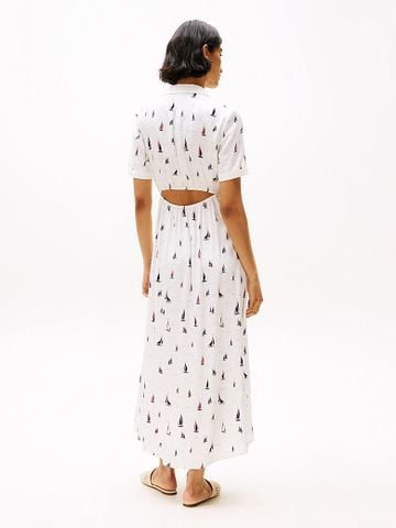 Tommy Hilfiger - Đầm nữ Print Cut Out Maxi Shirt Dress - 3