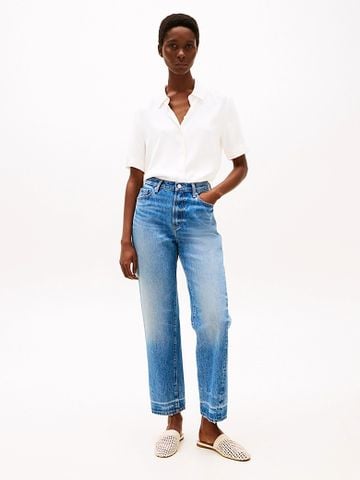 Tommy Hilfiger - Áo sơ mi tay ngắn nữ Relaxed Fit Short Sleeve Shirt