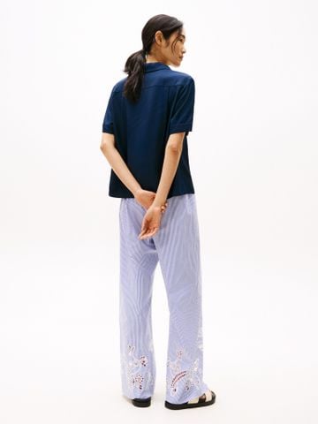 Tommy Hilfiger - Áo sơ mi tay ngắn nữ Relaxed Fit Short Sleeve Shirt