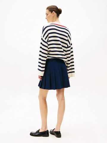 Tommy Hilfiger - Váy nữ Gold-Tone Button Mini Pleated Skirt