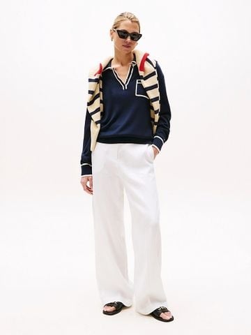 Tommy Hilfiger - Áo len tay dài nữ Contrast Polo Jumper With Silk - 3