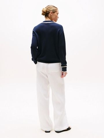 Tommy Hilfiger - Áo len tay dài nữ Contrast Polo Jumper With Silk - 2