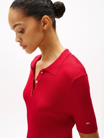 Tommy Hilfiger - Đầm nữ Ribbed Mini Polo Dress - 4