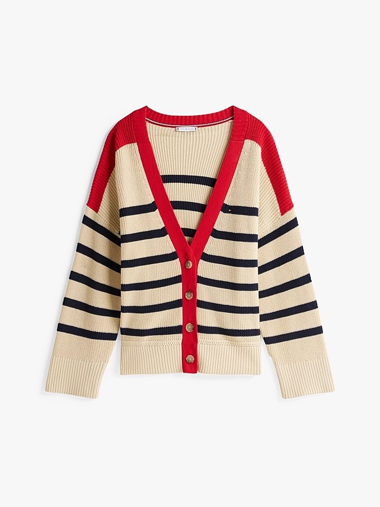 Tommy Hilfiger - Áo khoác len tay dài nữ Relaxed V-Neck Cardigan