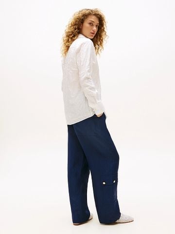 Tommy Hilfiger - Áo sơ mi tay dài nữ The Runway Collection Silk Blend Regular Shirt