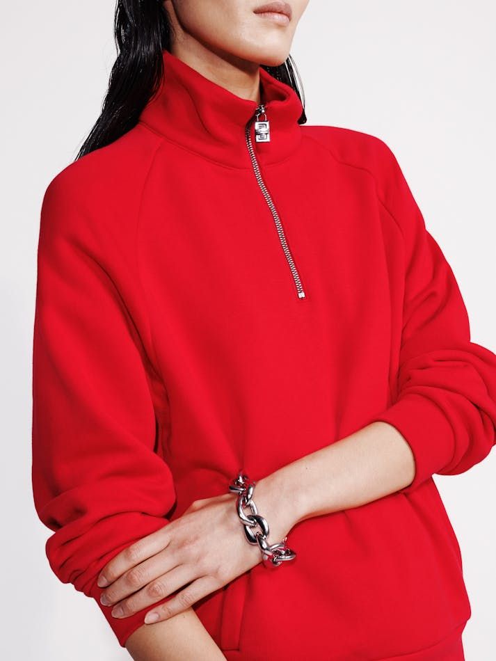Calvin Klein - Áo lạnh tay dài CK nữ Terry Zip Polo Sweatshirt